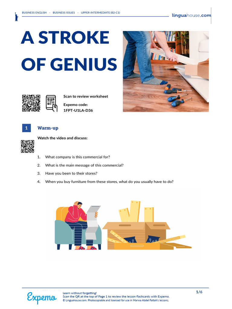 A Stroke of Genius American English Student B2 C1 | PDF | Brand