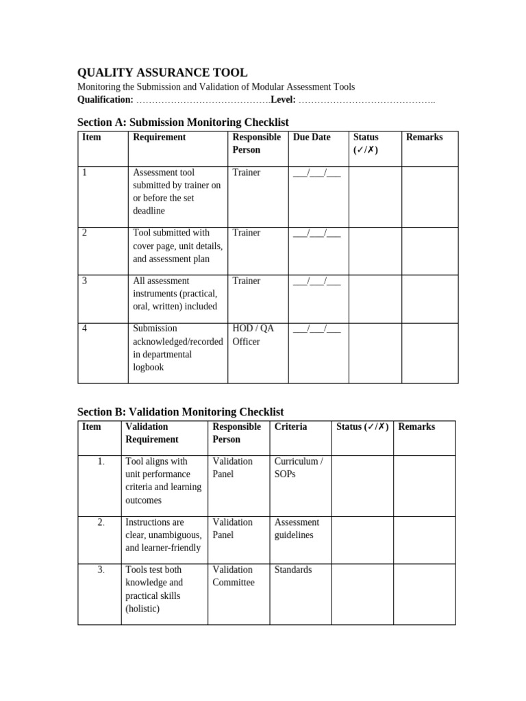QA Tool -Modular Assessment Submission and Validation | PDF