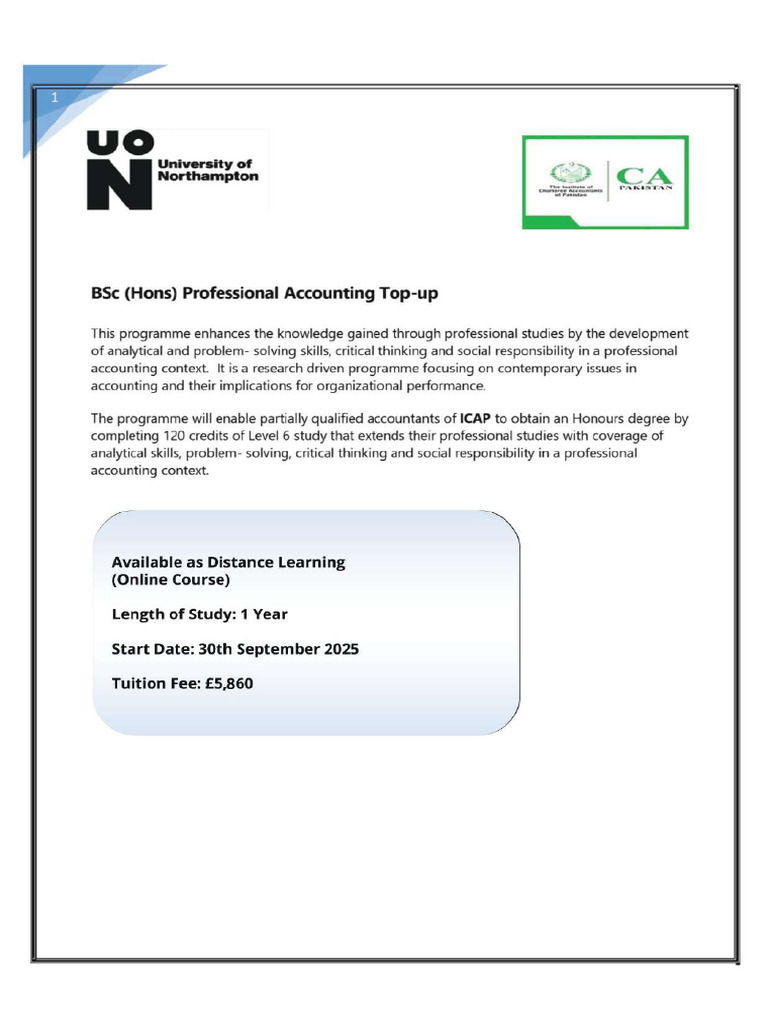 BSC Professional Accounting | PDF