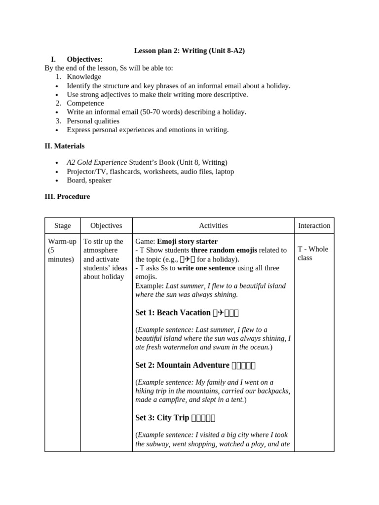Informal Email Writing Lesson Plan | PDF
