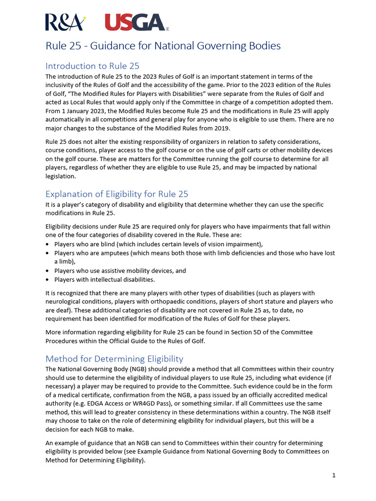 Rule 25: Golf Disability Eligibility Guide | PDF | Amputation
