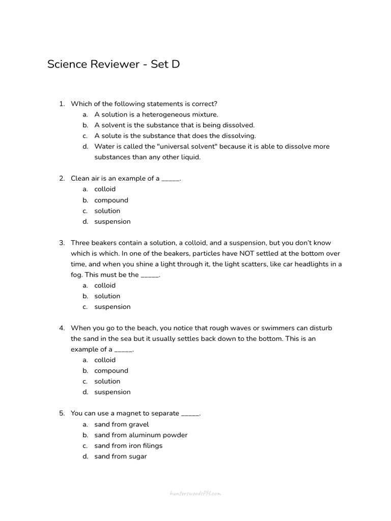 HuntersWoodsPH Science Reviewer Set D | PDF | Digestion | Kidney