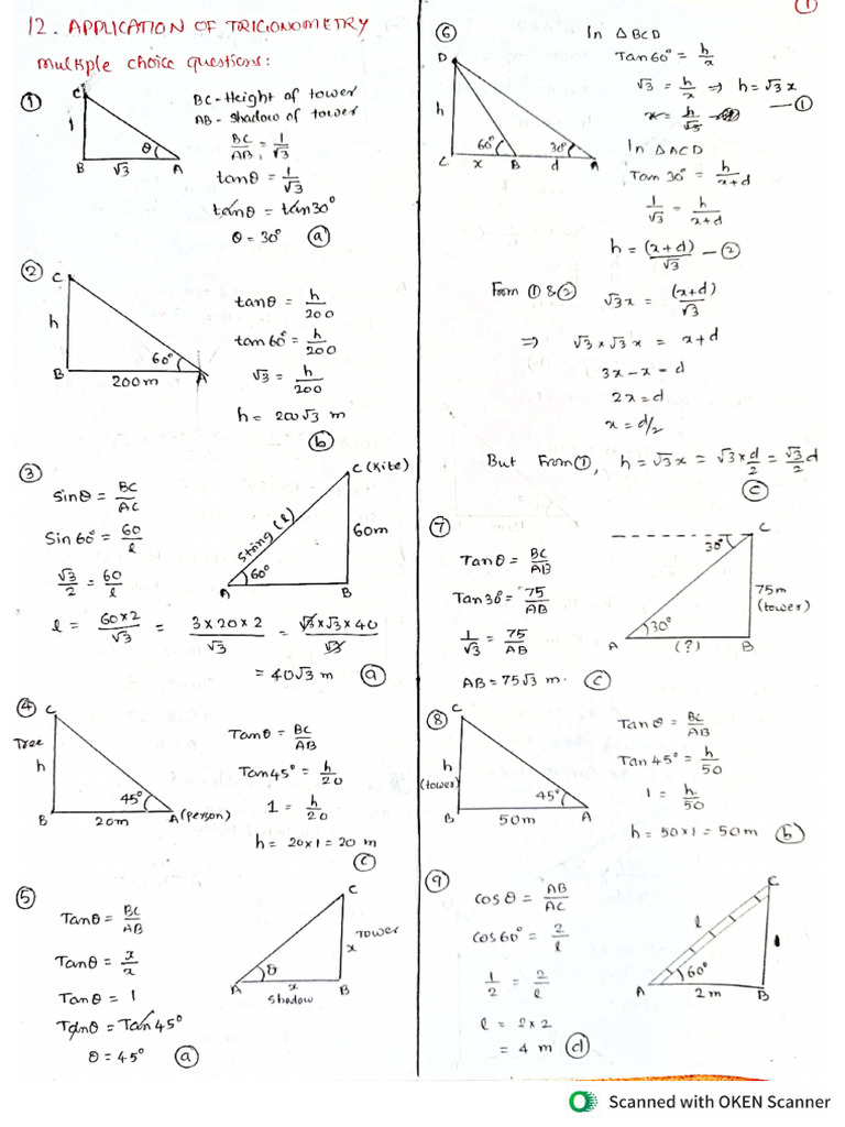 Application of Trigonometry | PDF