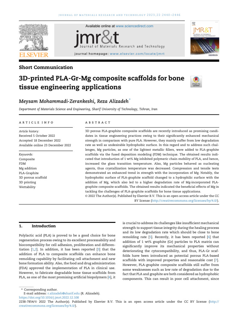 3D-Printed PLA-Gr-Mg Composite Scaffolds for Bone Tissue Engineering ...