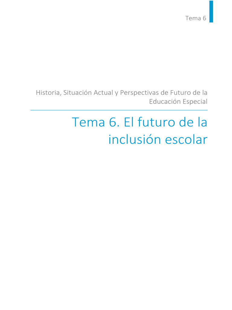 Futuro de la Educación Inclusiva | PDF | Inclusión (Educación ...