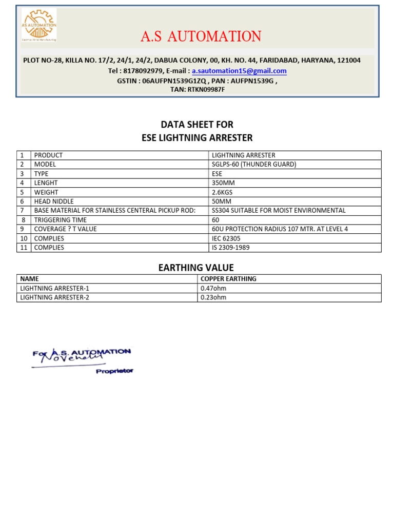 Lightning Arrester | PDF
