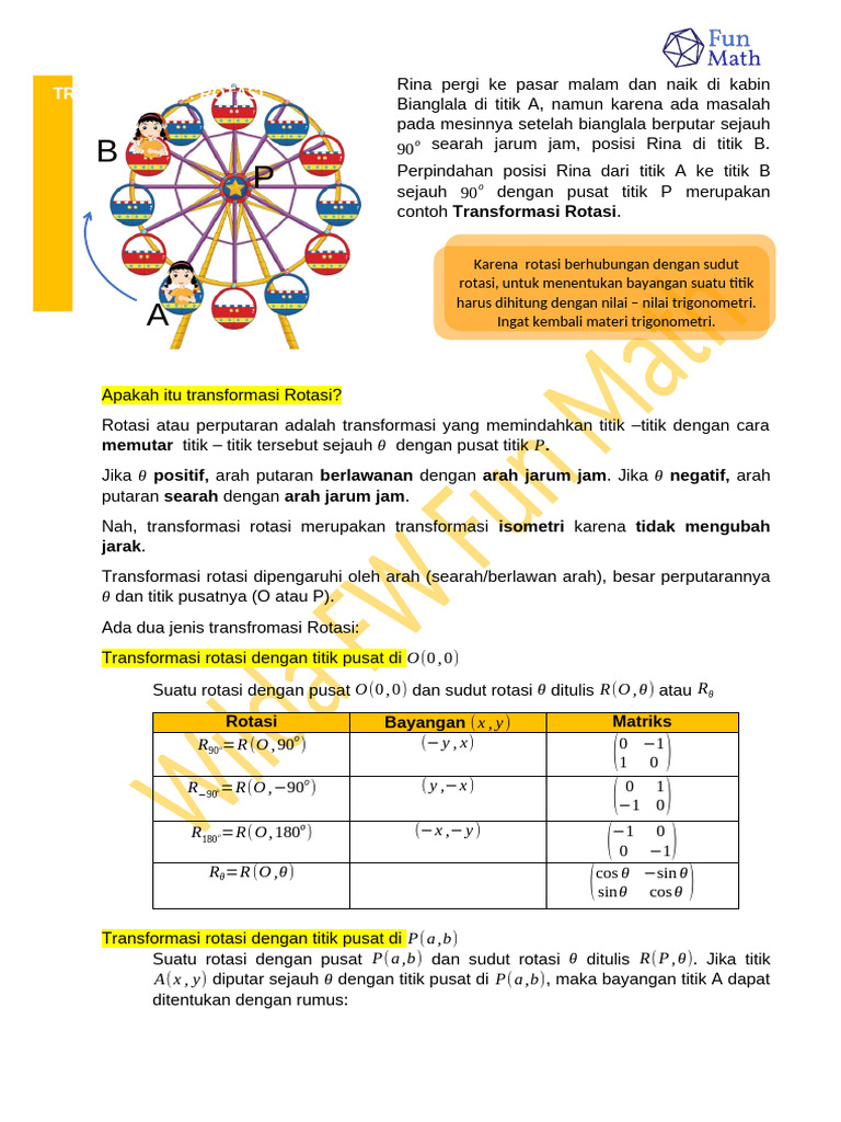 Transformasi Rotasi dalam Geometri | PDF