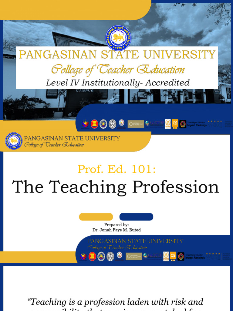 UNIT 1_The Concept of Teaching as a Profession | PDF | Teachers | Learning