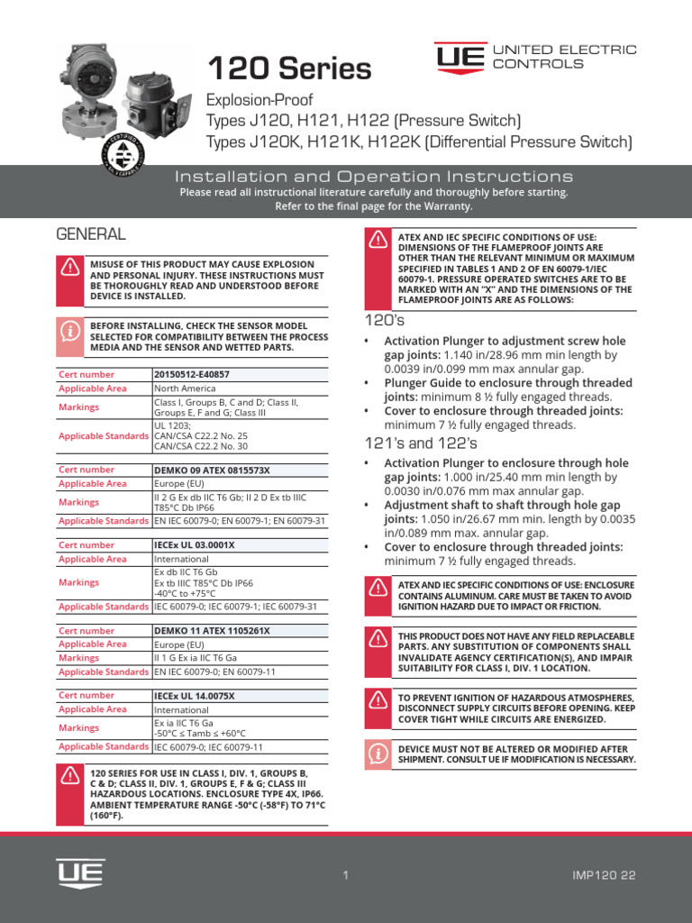 120 Series Explosion-Proof Switches Guide | PDF | Electrical Wiring ...