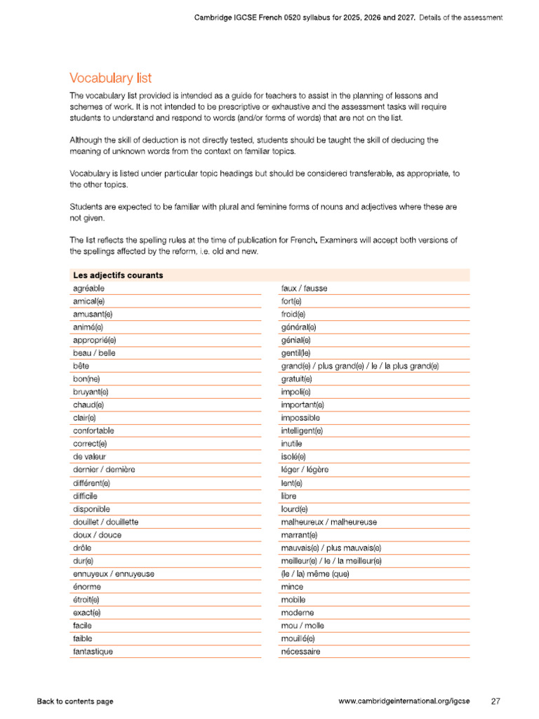 French Vocab | PDF
