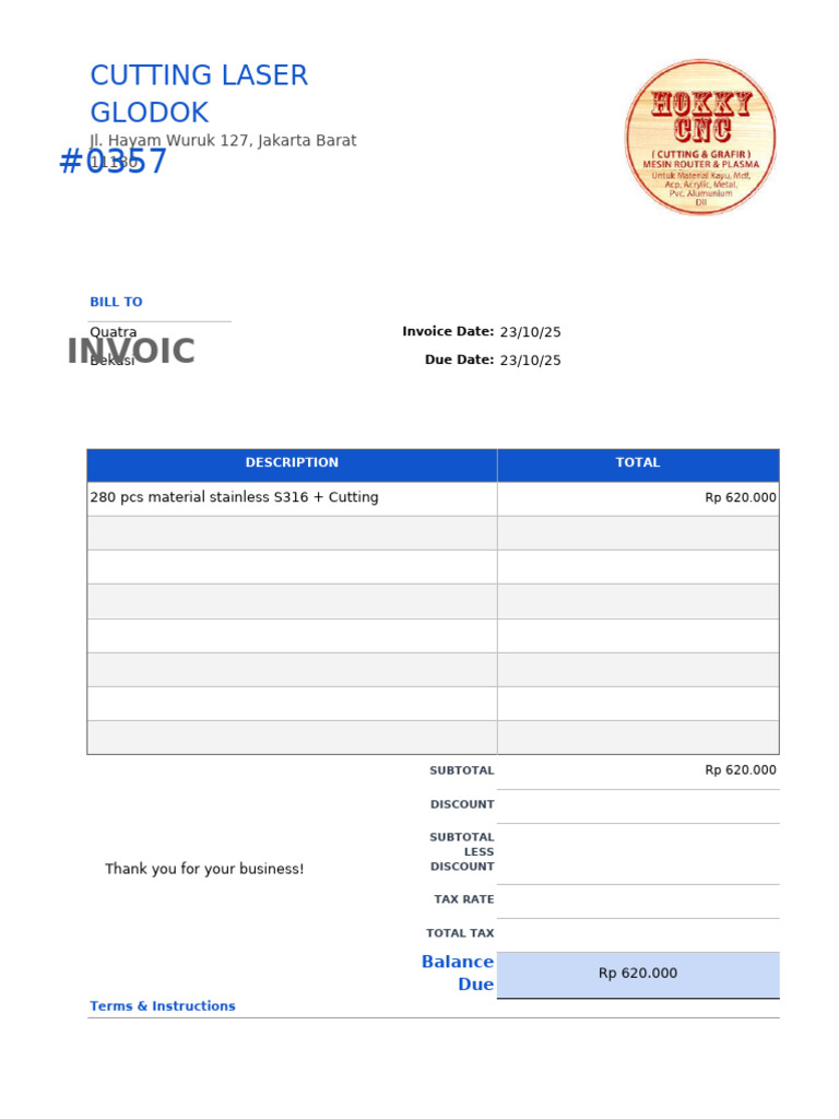 Invoice Template 100 | PDF