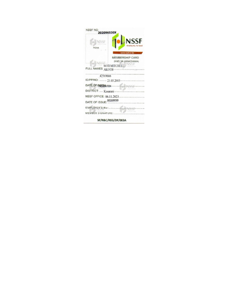 NSSF Card | PDF