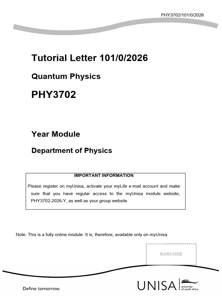 Quantum Physics Module Overview 2026 | PDF | Schrödinger Equation ...