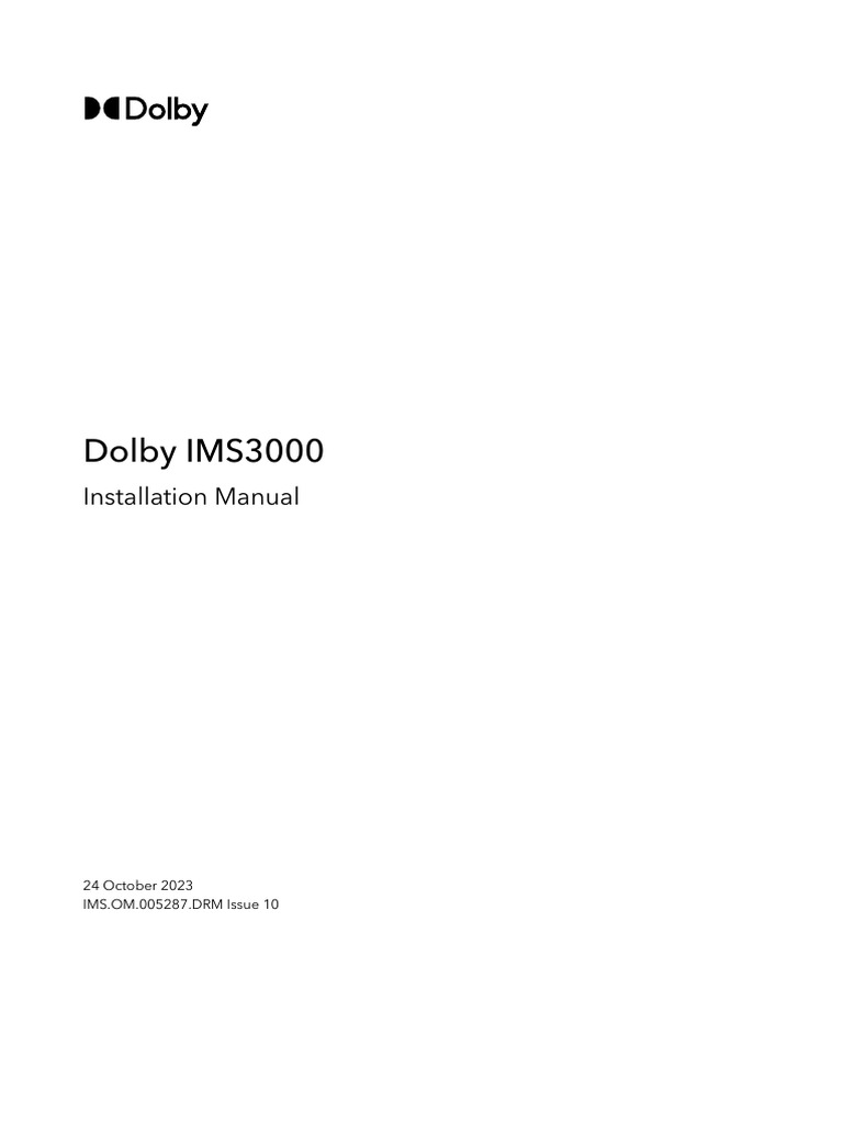Dolby IMS3000 Installation Guide | PDF | Solid State Drive | Computer ...