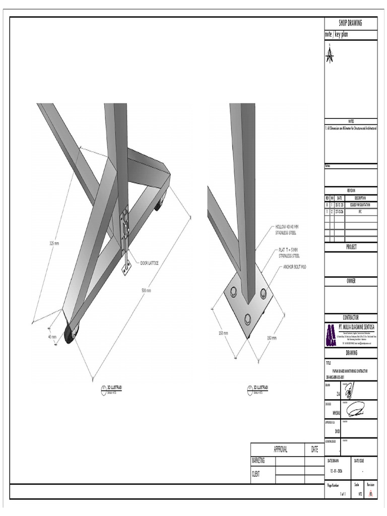 3D Illustration Scale NTS for Quotation | PDF | Engineering | Technical ...