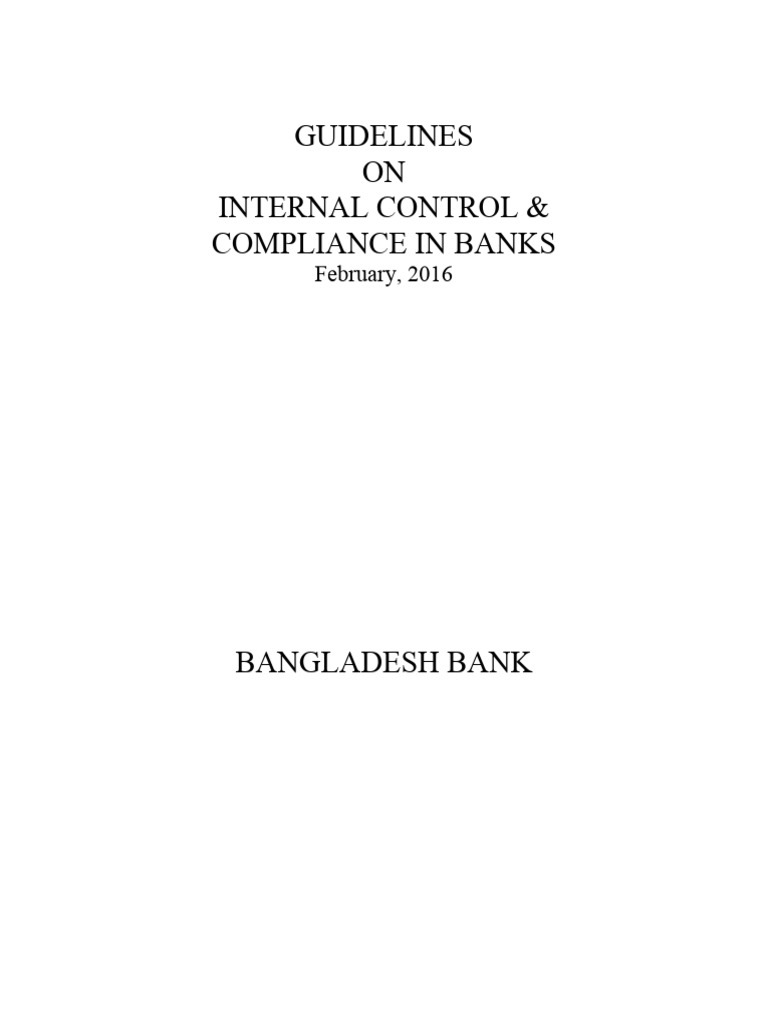 Internal Control Guidelines for Banks | PDF | Internal Control | Audit