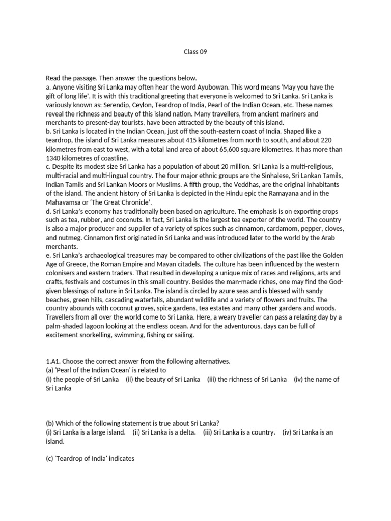 Class 09 | PDF | Sri Lanka | Earthquakes