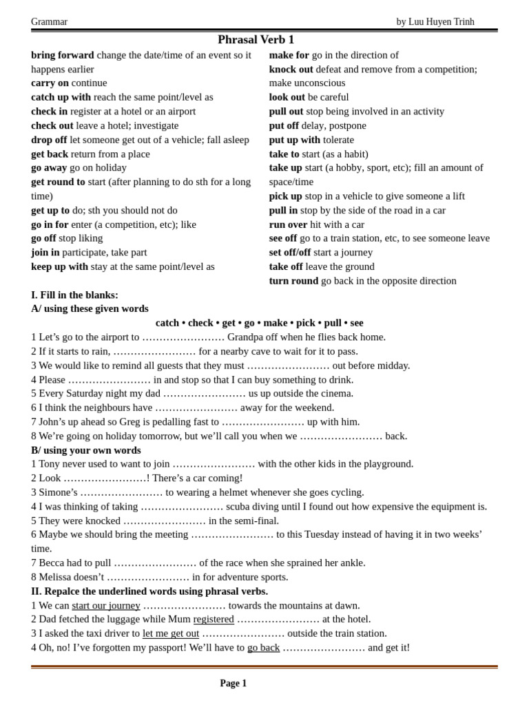 Phrasal Verb 1 | PDF