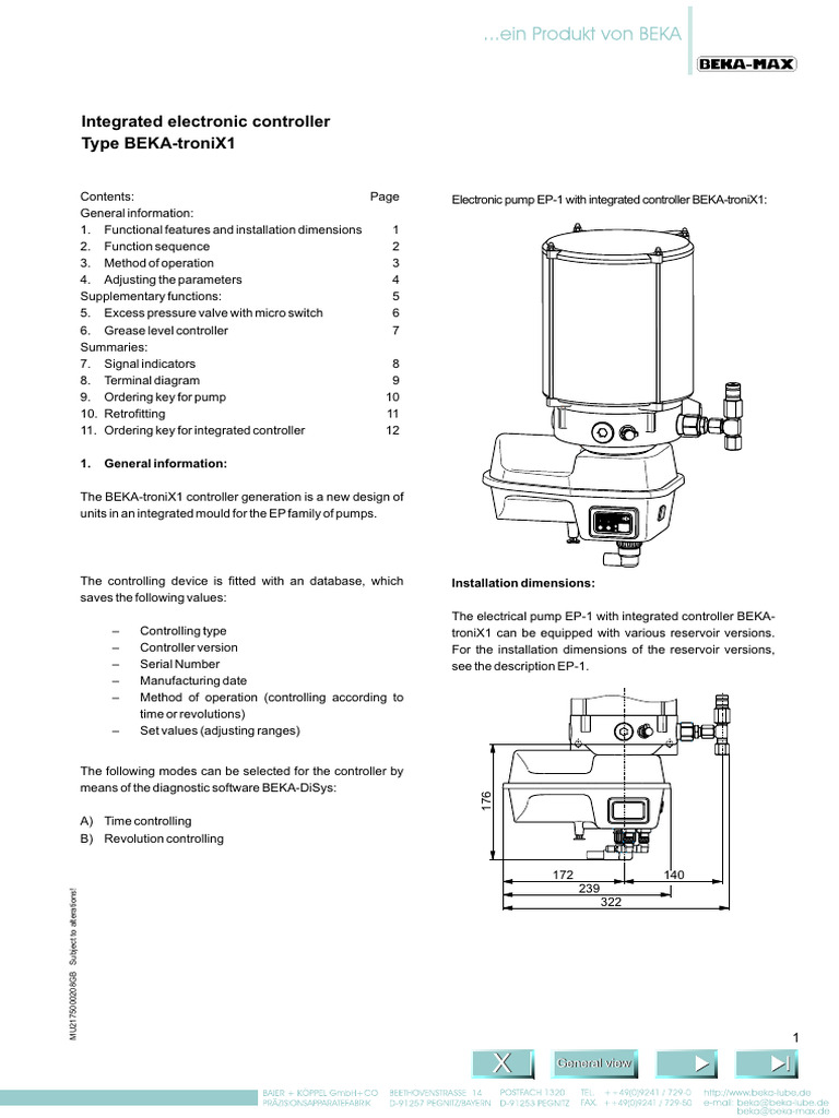 BEKA-troniX1 Electronic Pump Guide | PDF | Electrical Connector | Light ...