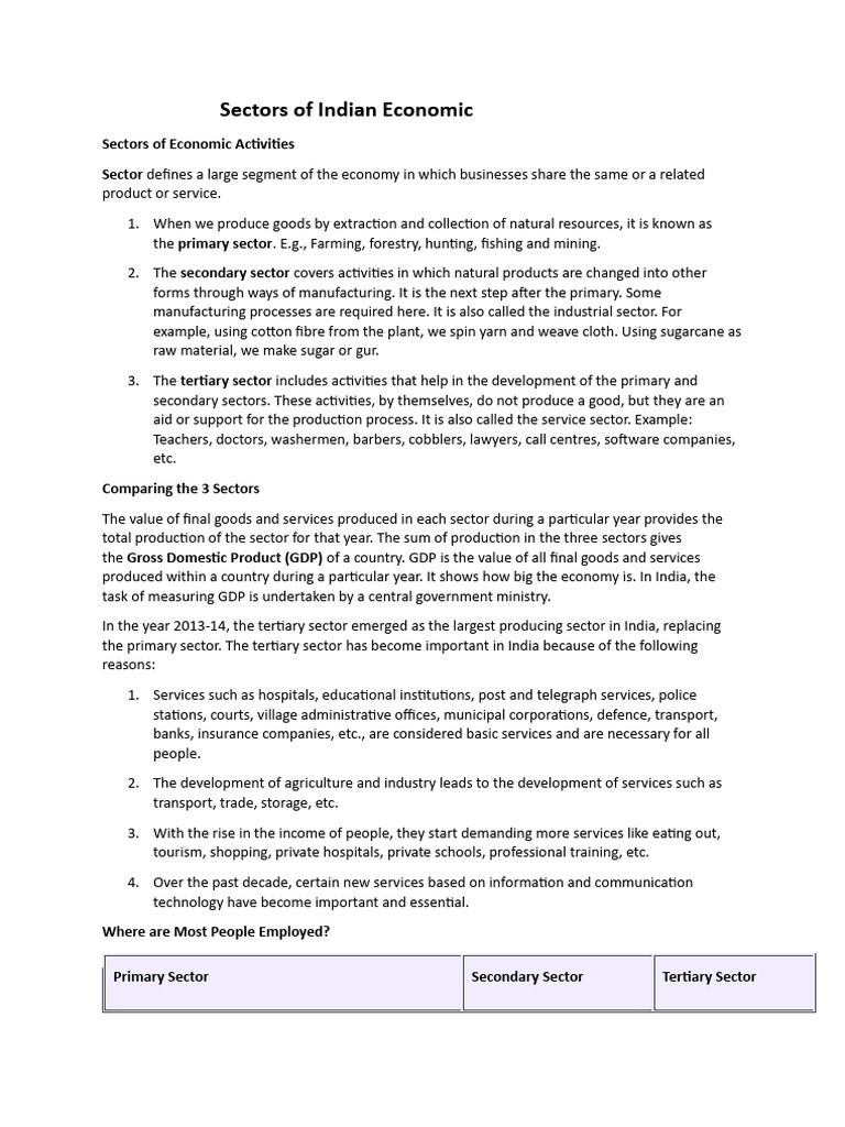 Sectors of Indian Economic | PDF | Employment | Overtime