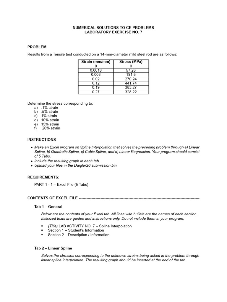 Lab No. 7 Instructions | PDF | Interpolation | Spline (Mathematics)