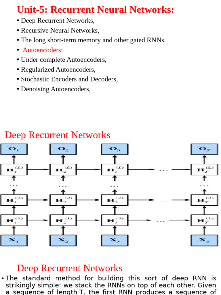Deep Recurrent Networks & Autoencoders | PDF