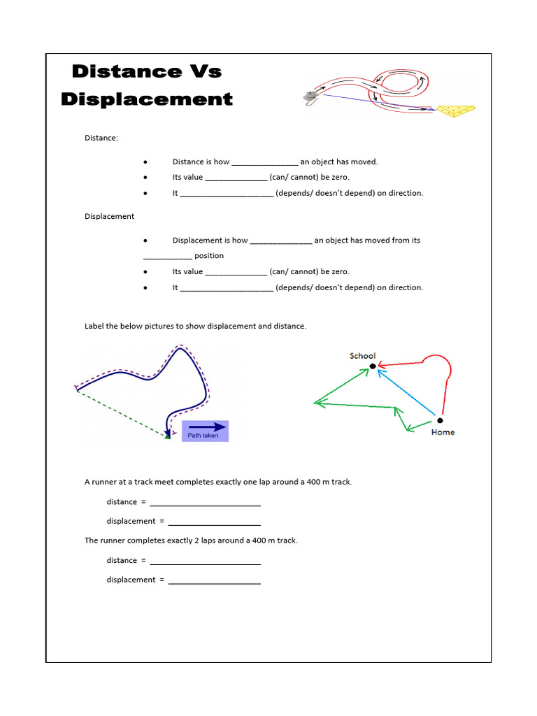 Distance vs. Displacement Explained | PDF
