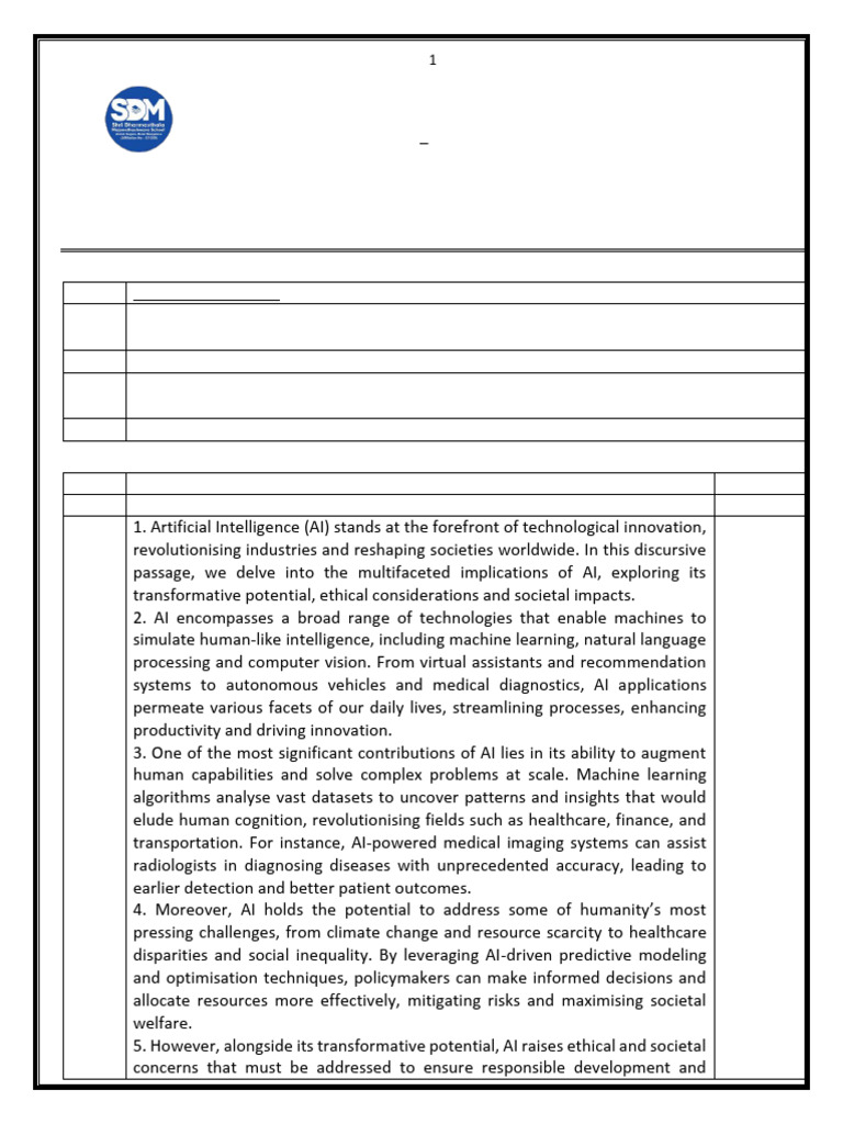 Class X English Pre Board Exam 2025-26 | PDF | Artificial Intelligence ...
