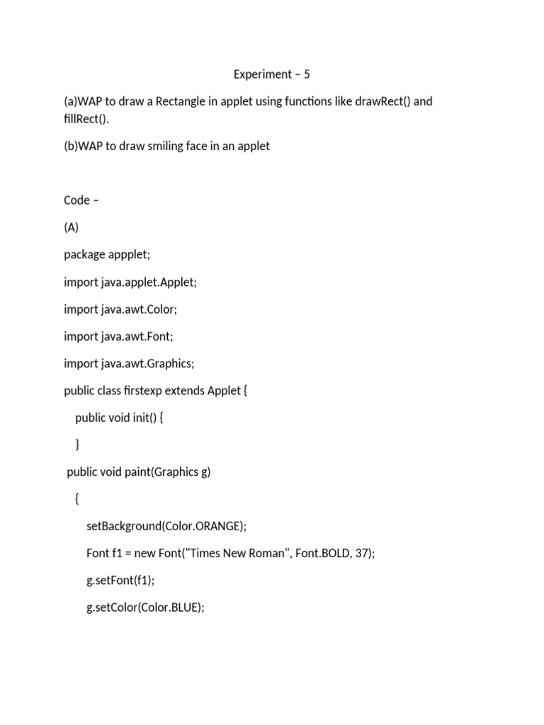 Java Applet: Draw Rectangles & Smiley | PDF