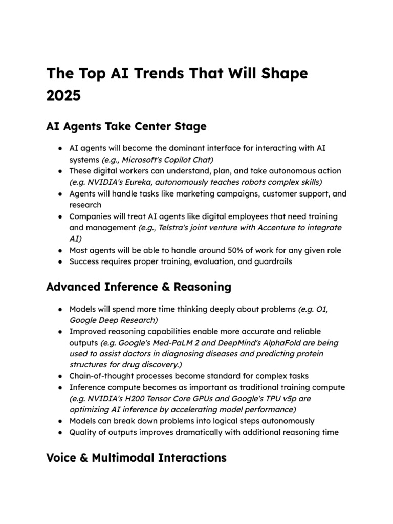 Key AI Trends Shaping 2025 | PDF | Artificial Intelligence ...