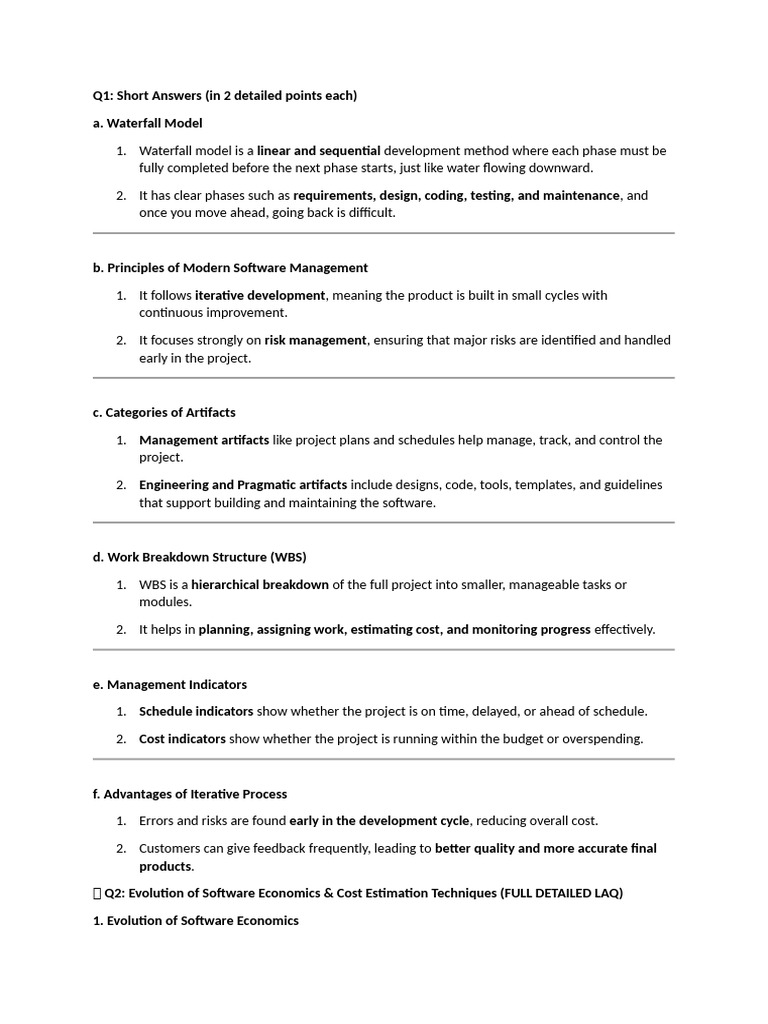 Software Development Models & Cost Estimation | PDF | Software ...