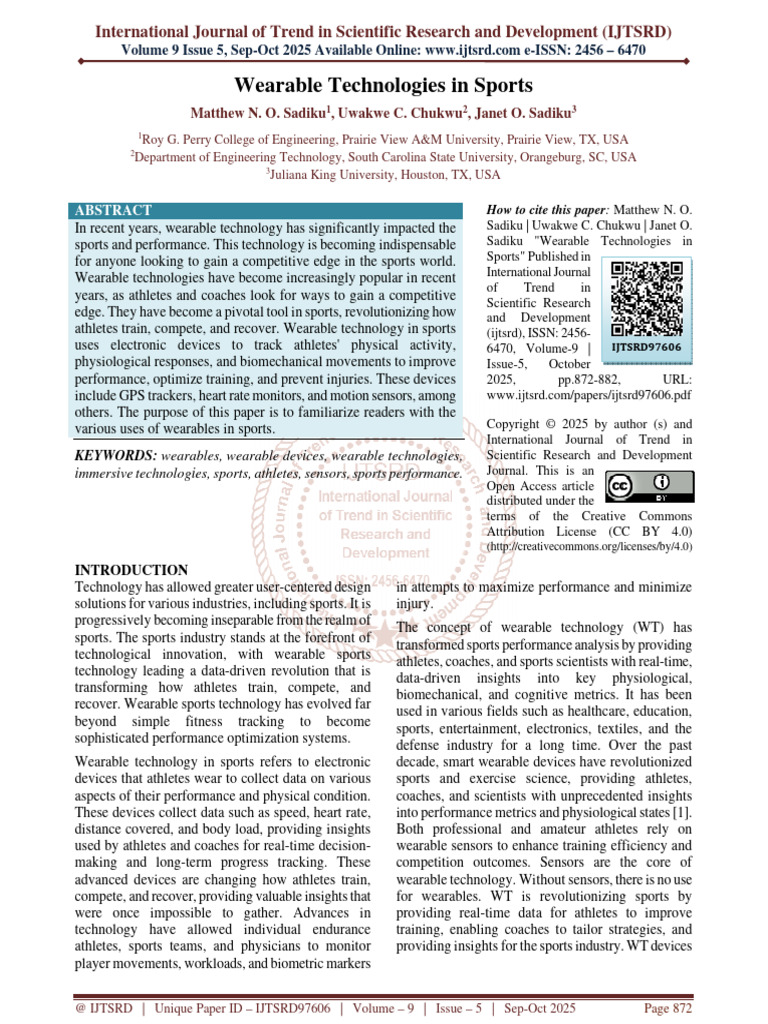 Wearable Tech Revolution in Sports | PDF | Wearable Technology ...