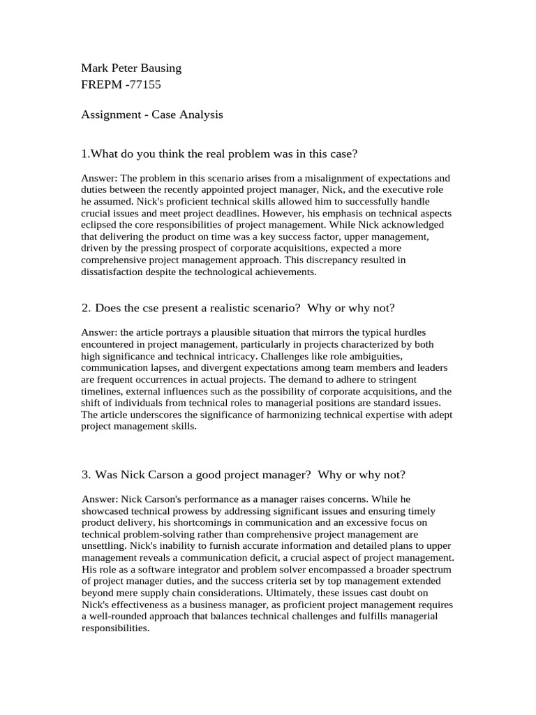 Assignment-case Study - BAUSING | PDF | Project Management | Business
