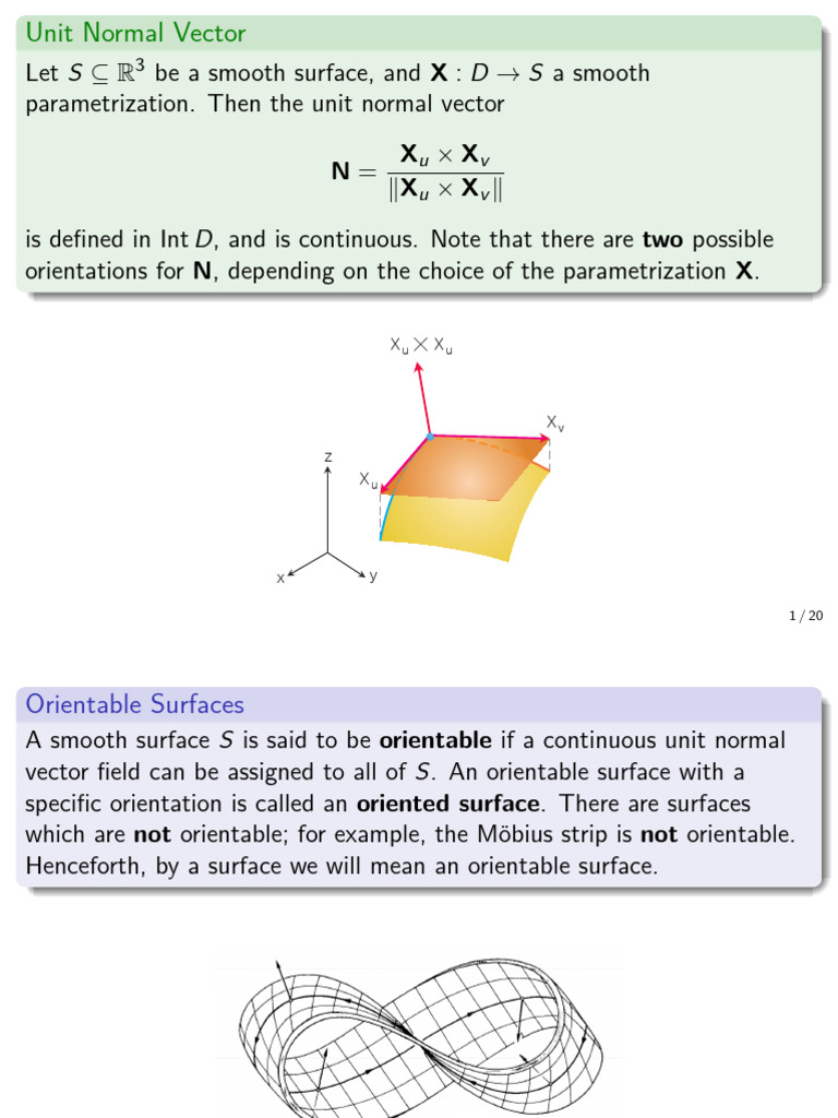 Unit Normal Vectors and Surface Integrals | PDF | Flux | Differential Form