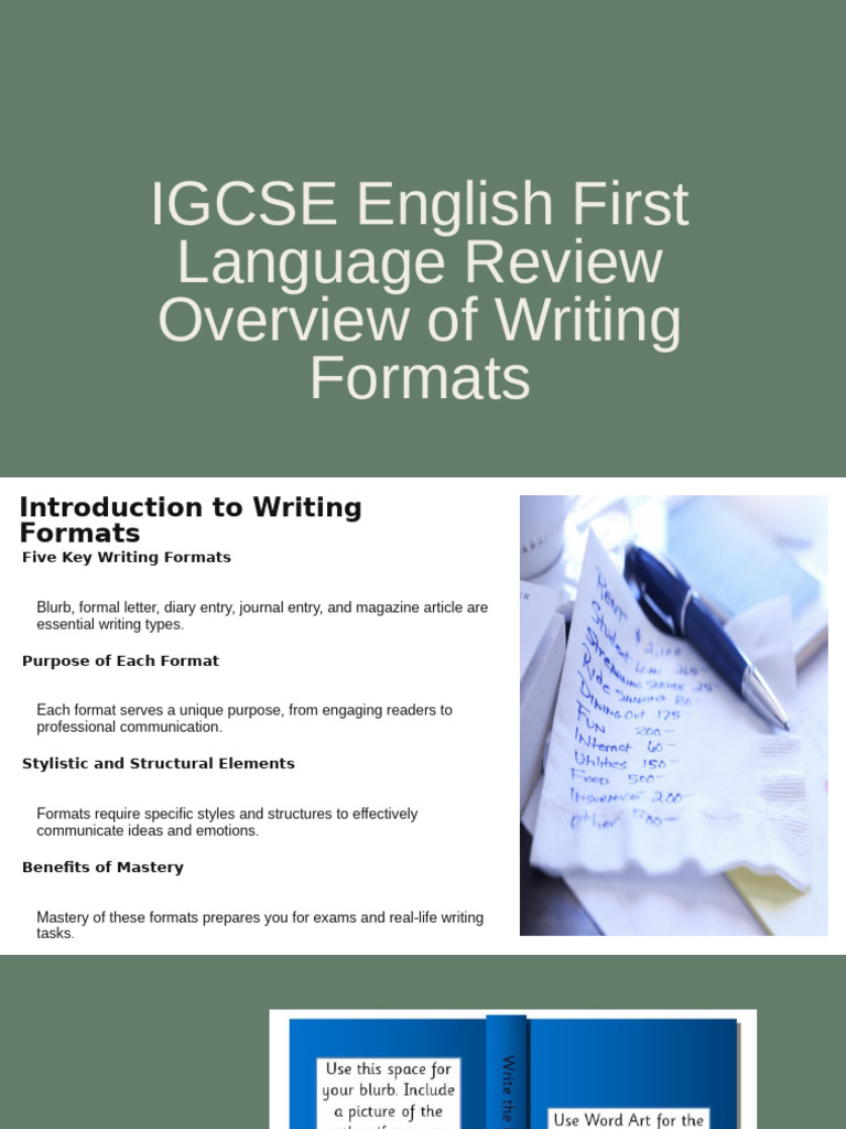 IGCSE Writing Formats Overview Guide | PDF | Critical Thinking | Learning