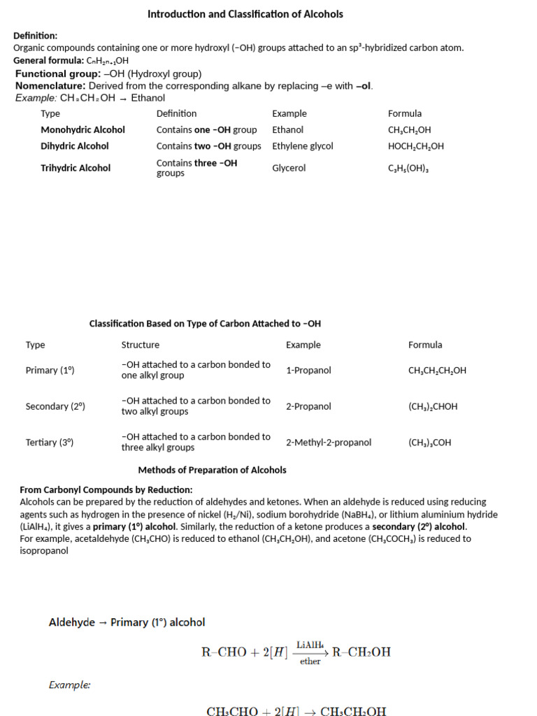 Classification and Reactions of Alcohols | PDF | Ester | Chemistry
