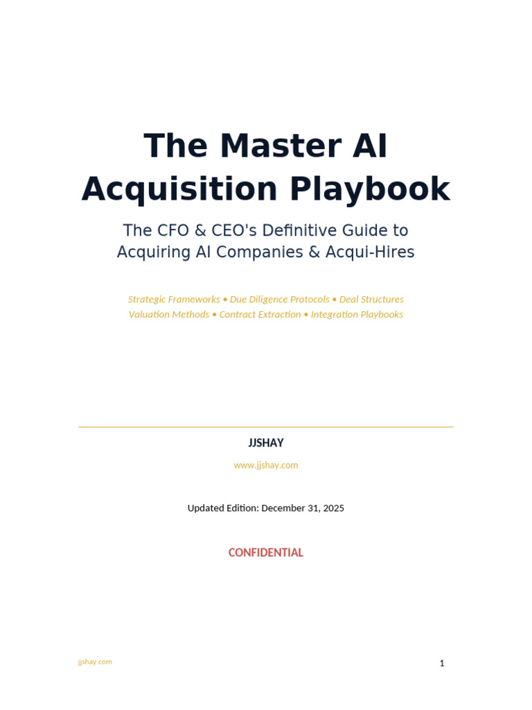 AI Acquisition Playbook for CEOs & CFOs | PDF | Mergers And ...
