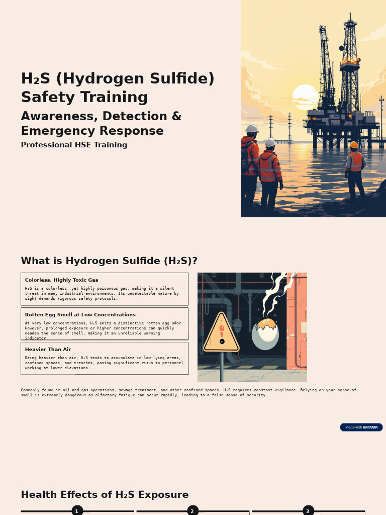 H₂S Safety Training: Awareness & Response | PDF | Safety | Occupational ...