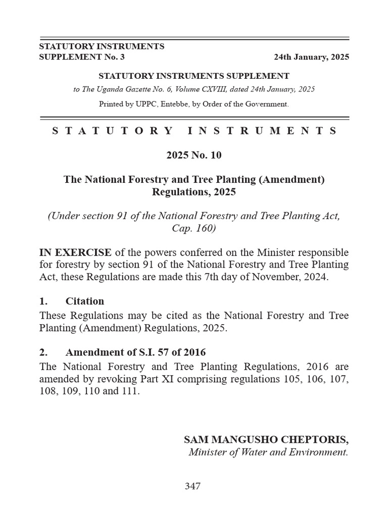 National Forestry Amendment Regulations 2025 | PDF