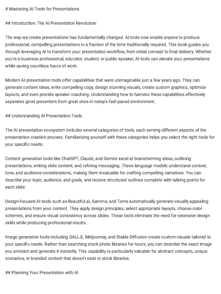 AI Tools for Effective Presentations | PDF | Artificial Intelligence ...