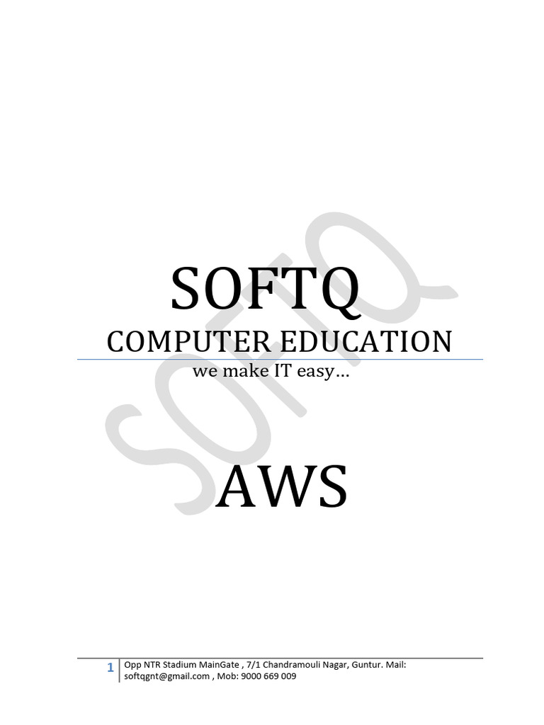 AWS Training at SoftQ Computer Education | PDF