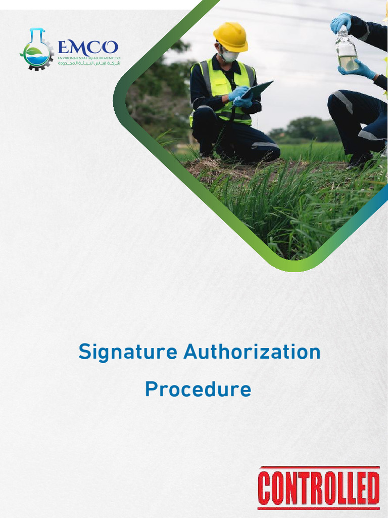 EMC-HDO-COR-PRO-001 Signature Authorization - Rev.01 | PDF