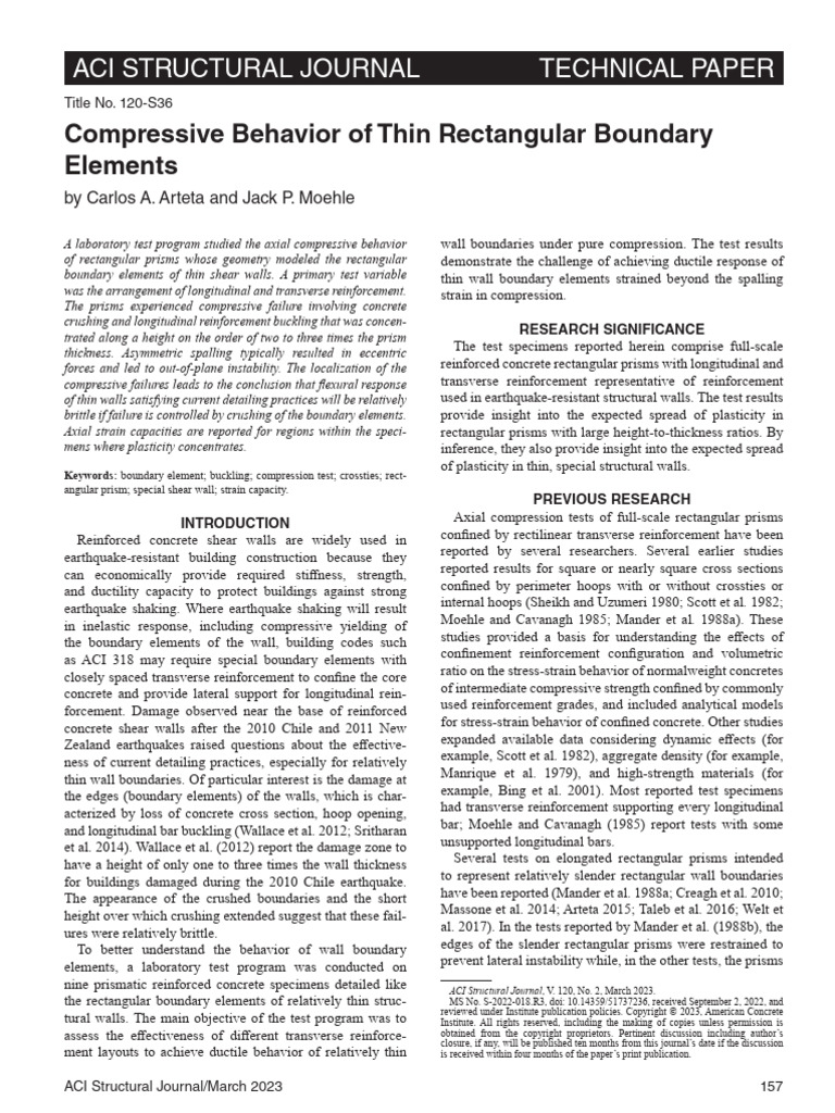 Compressive Behavior of Thin Walls | PDF | Buckling | Strength Of Materials