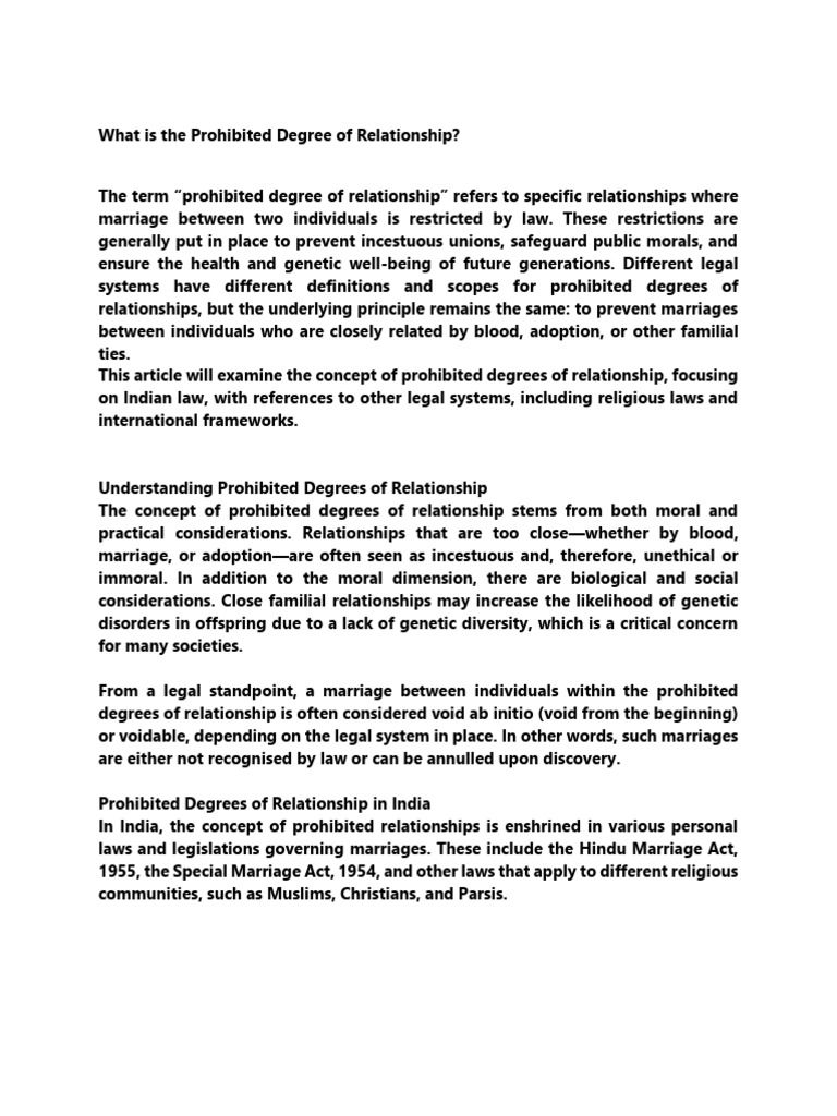 Understanding Prohibited Relationships in Law | PDF | Marriage | Annulment
