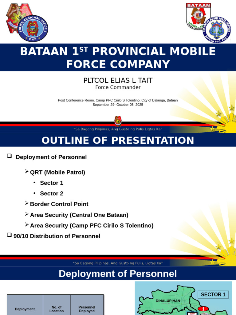 1st PMFC Patrol Deployment Plan Presentation September 22-28-2025 | PDF