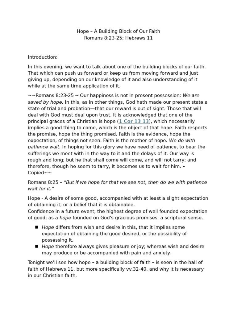Hope | PDF | Patience | Hope