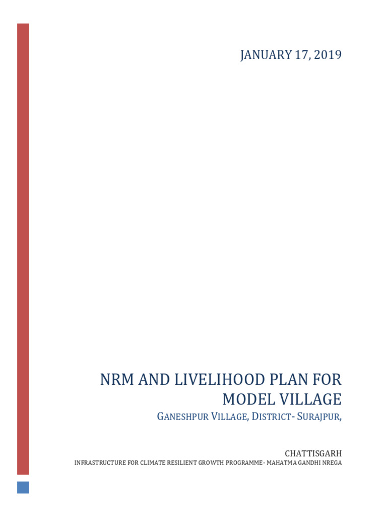 NRM Livelihood Plan for Ganeshpur Village | PDF | Drought | Groundwater