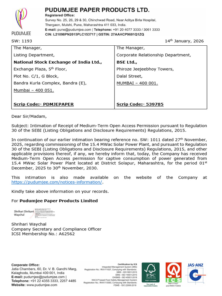 Medium-Term Open Access Permission Notice | PDF | Private Sector ...