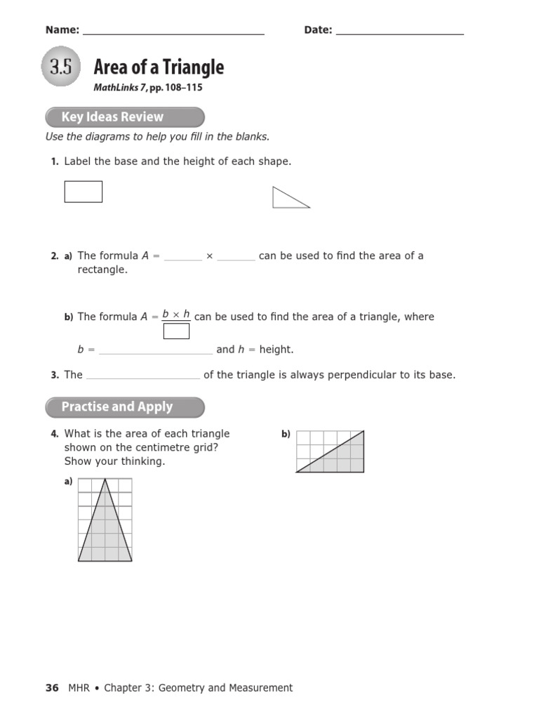 3.5 Area of a Triangle | PDF