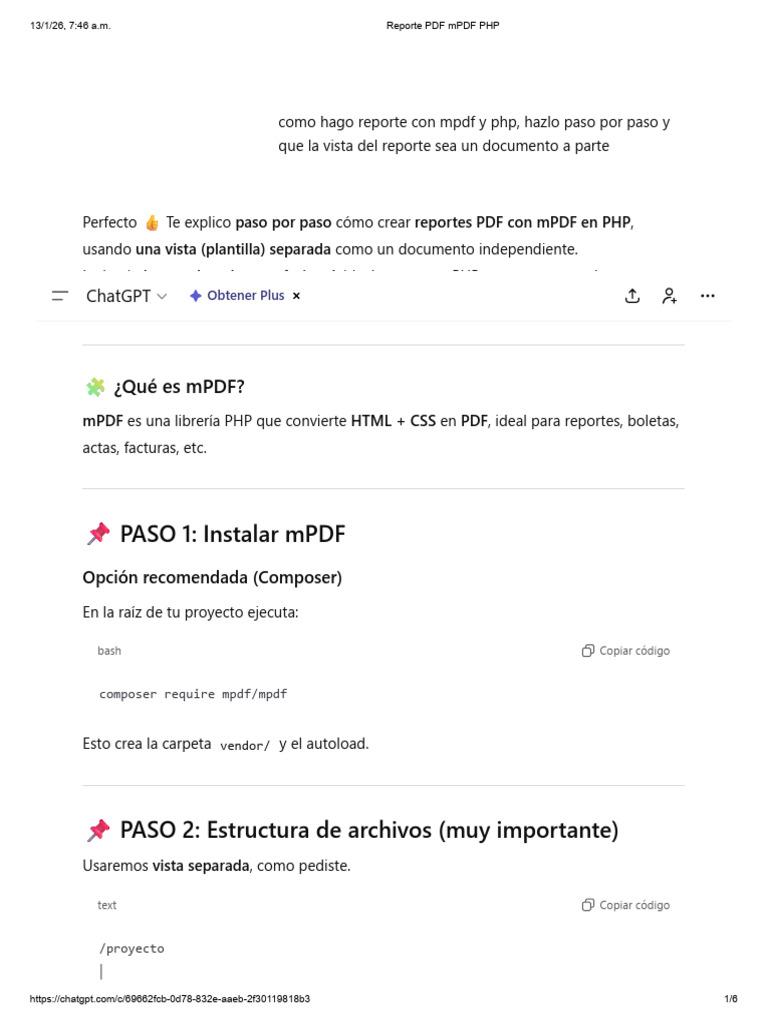 Crear Reportes PDF con mPDF y PHP | PDF | Php | HTML